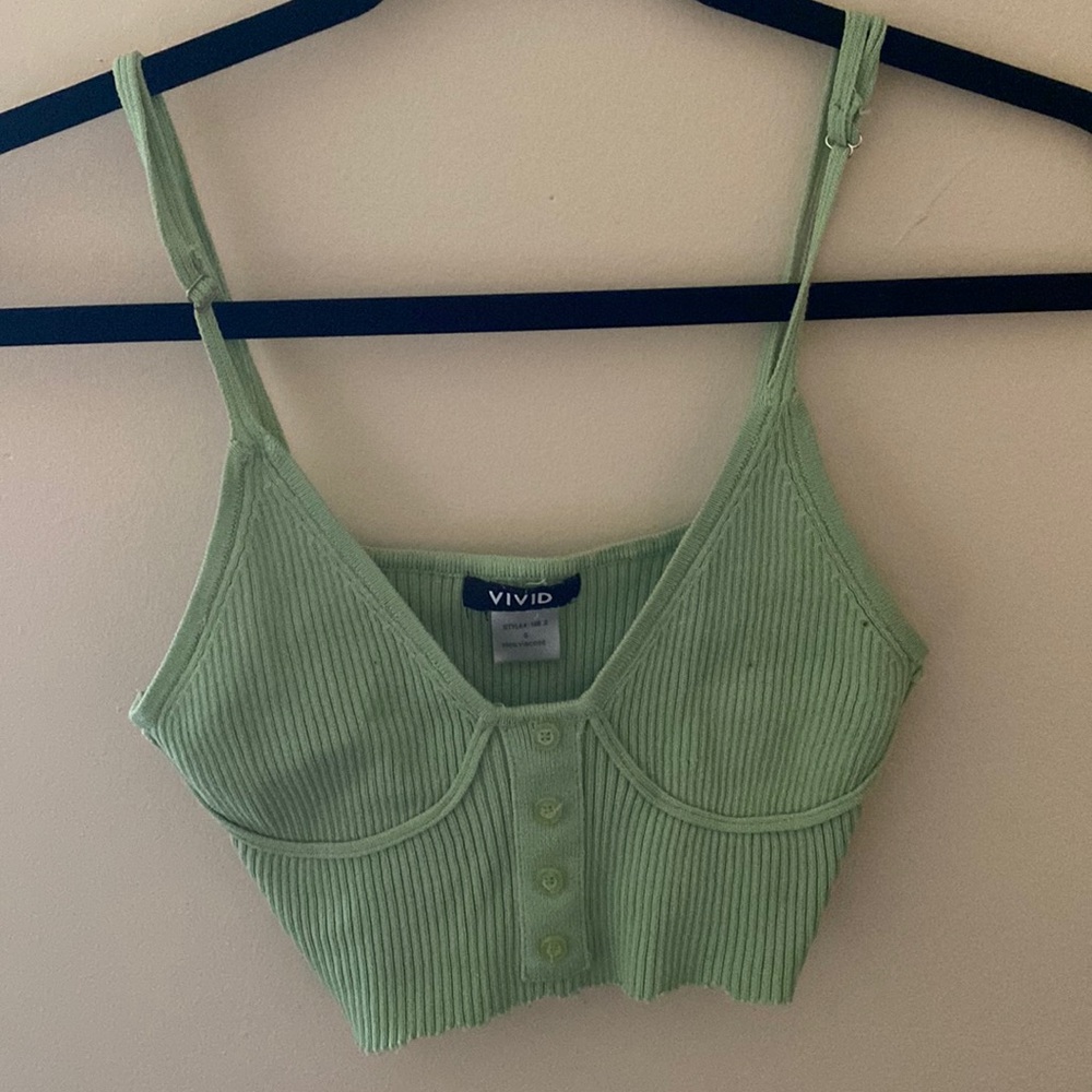 Green Crop top